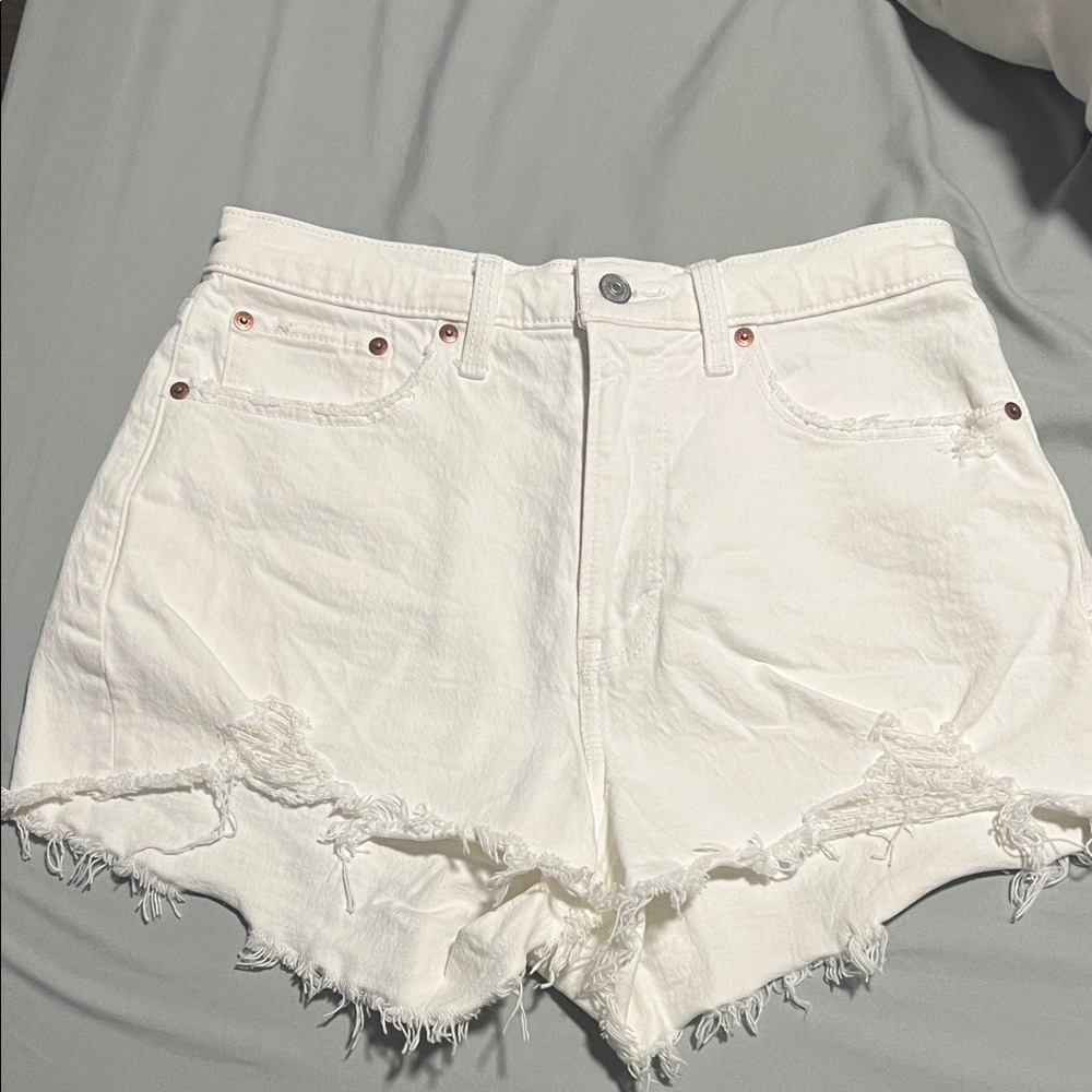 White Abercrombie Denim Shorts